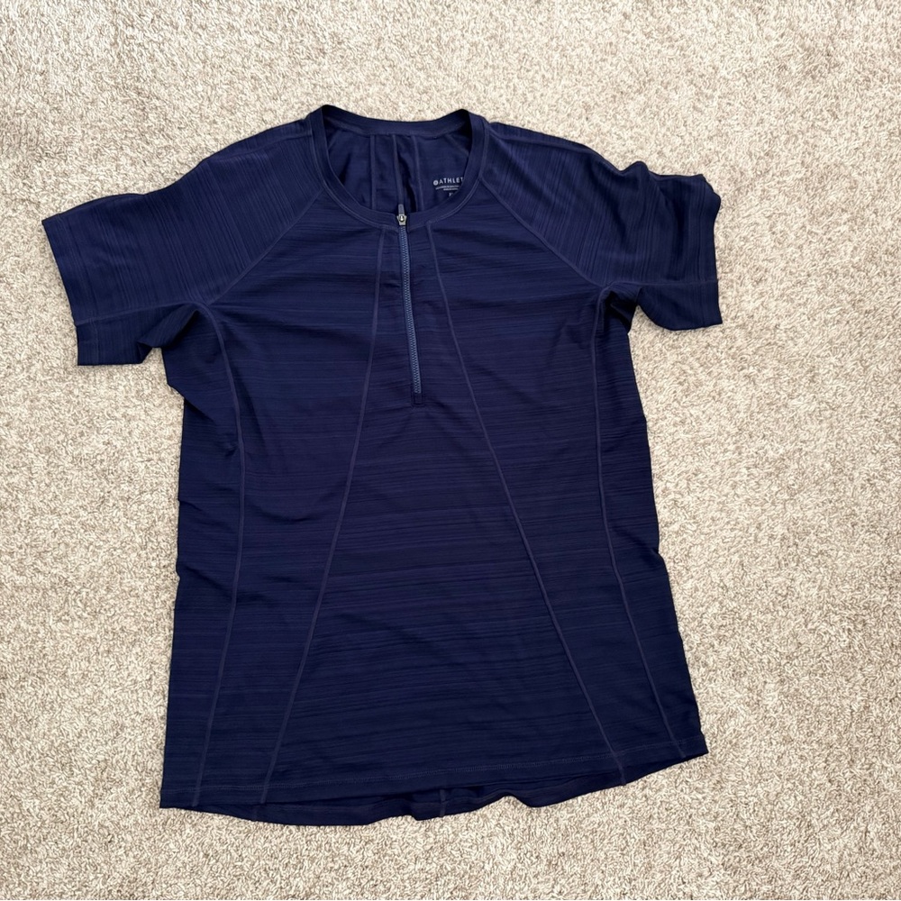 Athleta Short Sleeve Pacifica UPF Top size XL navy